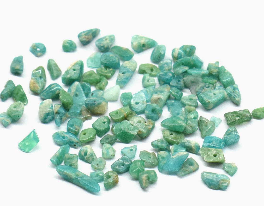 100 PIECES AMAZONITE - CHIPS 2X3 mm - LOOSE: " LOOSE BEADS"- means the drilled pieces of gemstones , ideally you can use it to create of of a kind jewelry . STONE : NATURAL EARTH MINED FINE AMAZONITE BEADS CHIPS SHAPE BEADS . All these beads are