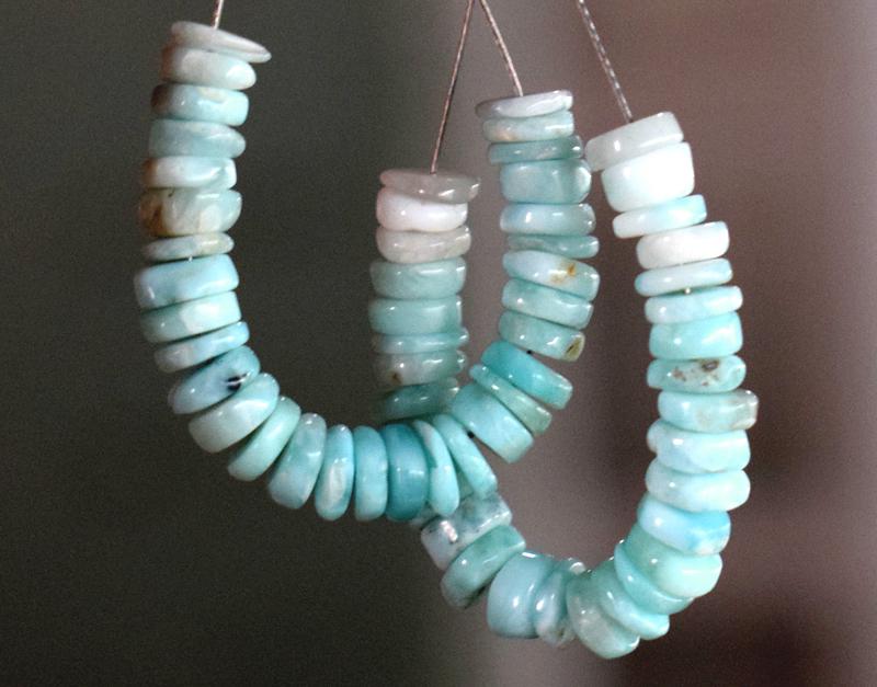 2 TASSEL - RARE LARIMAR HESHI BEADS: " TASSEL"- means the drilled pieces of gemstones are loosely attached with a wire , ideally you can use it to create of of a kind jewelry . STONE : NATURAL GEMSTONE LARIMAR HESHI BEADS . All these bea