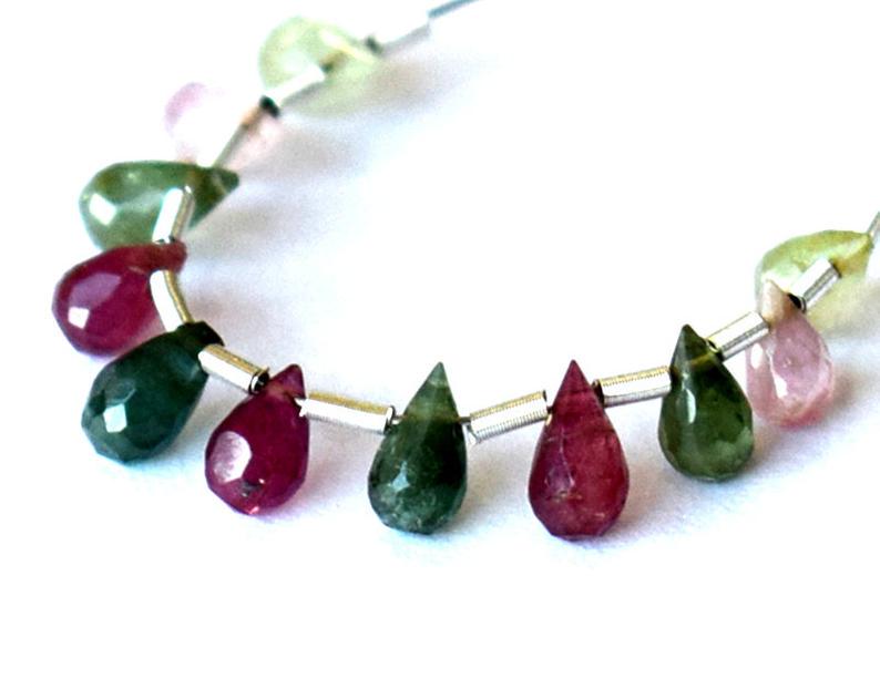 MULTI TOURMALINE - BRIOLETTE -  3X5 mm - TASSEL (1 of 2)