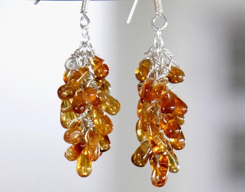 CITRINE EARRING W/ SOLID 925 STERLING SILVER (1 of 4)