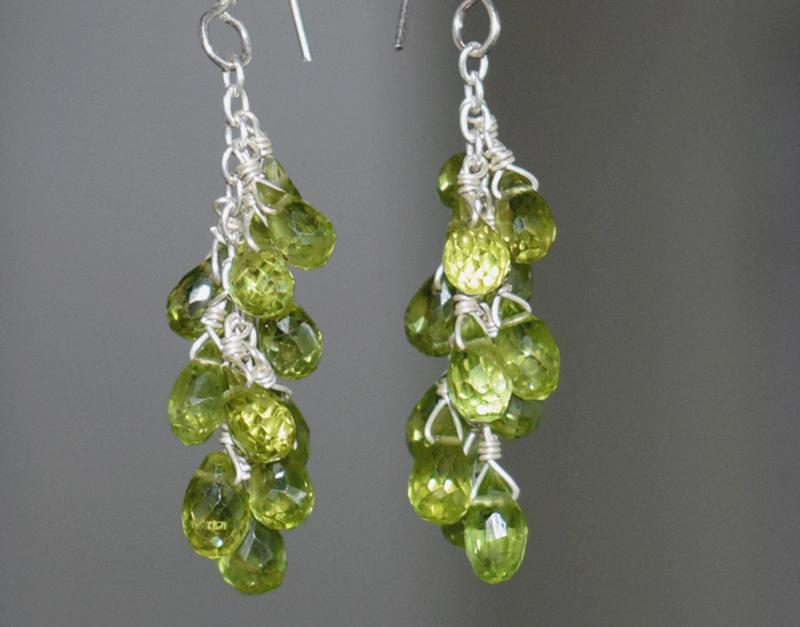 PERIDOT EARRING W/ SOLID 925 STERLING SILVER (1 of 4)