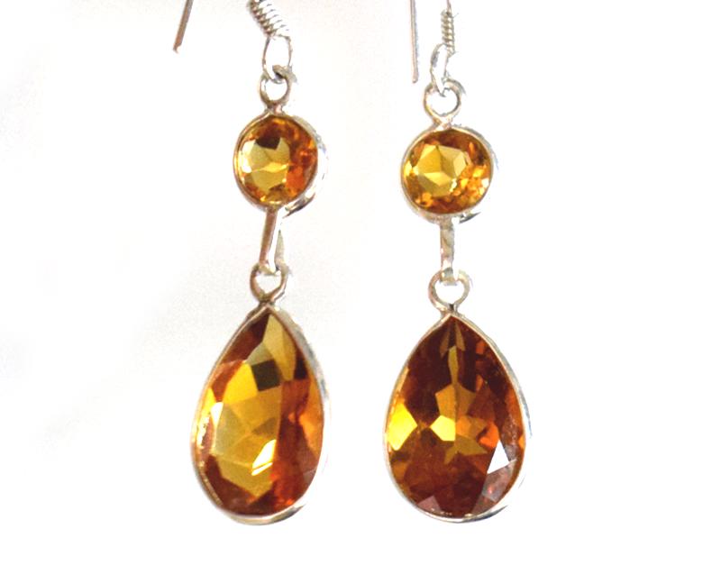 FINE CITRINE EARRING W/ SOLID 925 STERLING SILVER (1 of 5)