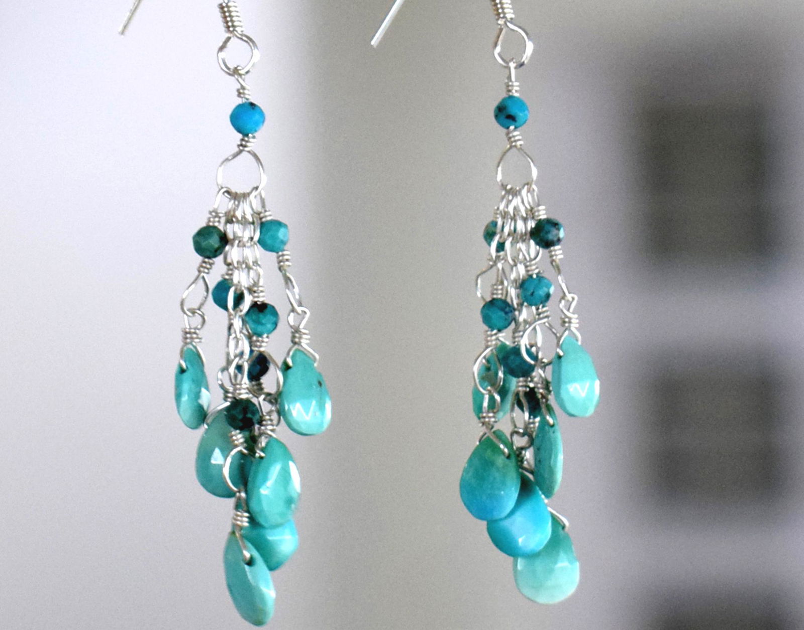 TURQUOISE EARRING W/ SOLID 925 STERLING SILVER (1 of 5)
