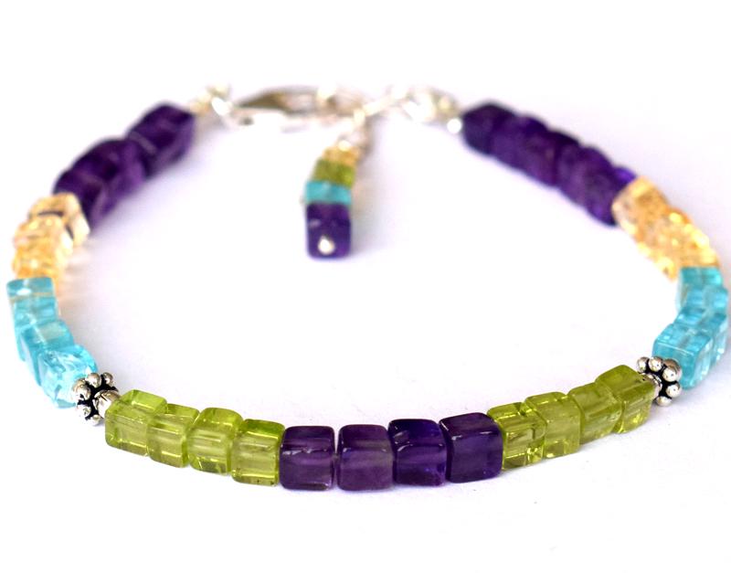 NATURAL GEMSTONE BRACELET W/ 925 SILVER (1 of 4)
