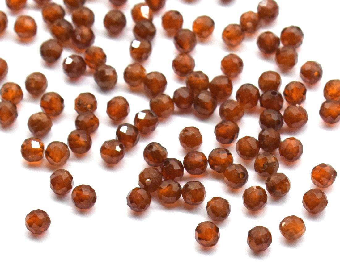 100 PIECES HESSONITE GARNET - ROUND - LOOSE (1 of 3)