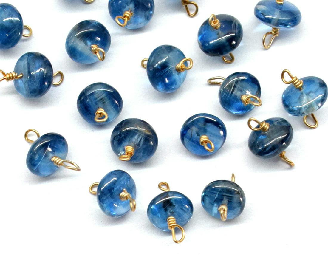 KYANITE - RONDELLE - 925 SILVER LOOPS (1 of 4)