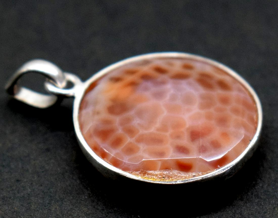 NATURAL FIRE OPAL - 925 SILVER PENDANT (1 of 3)
