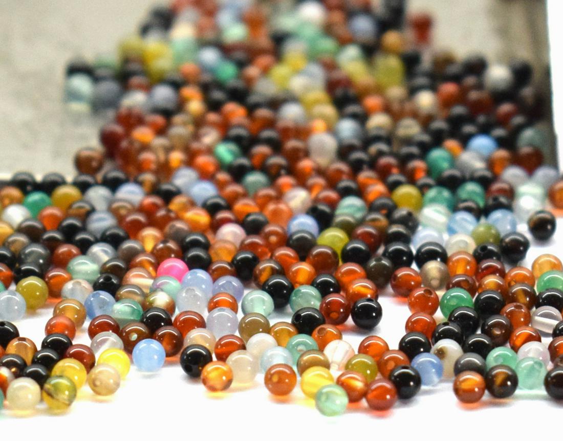500 PIECES MULTI GEMSTONE  - ROUND 2 mm - LOOSE (1 of 3)