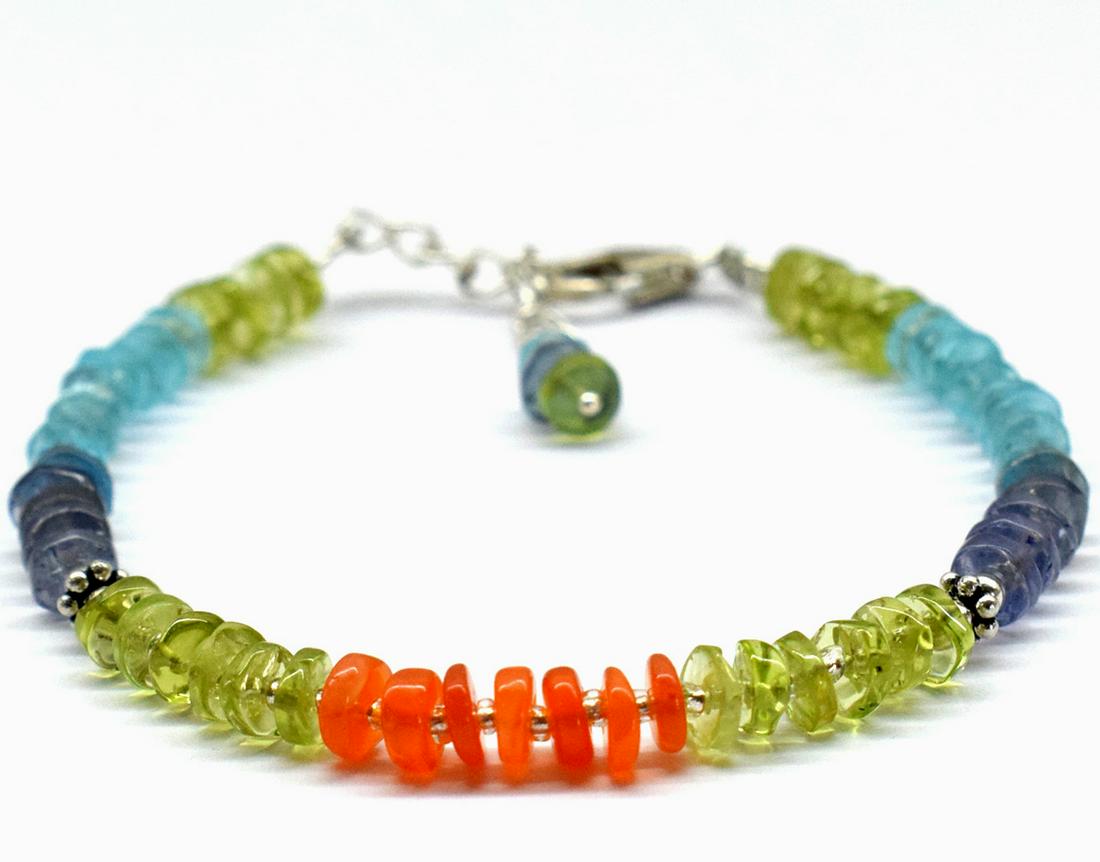 MULTI GEMSTONE BRACELET W/ 925 SILVER (1 of 5)