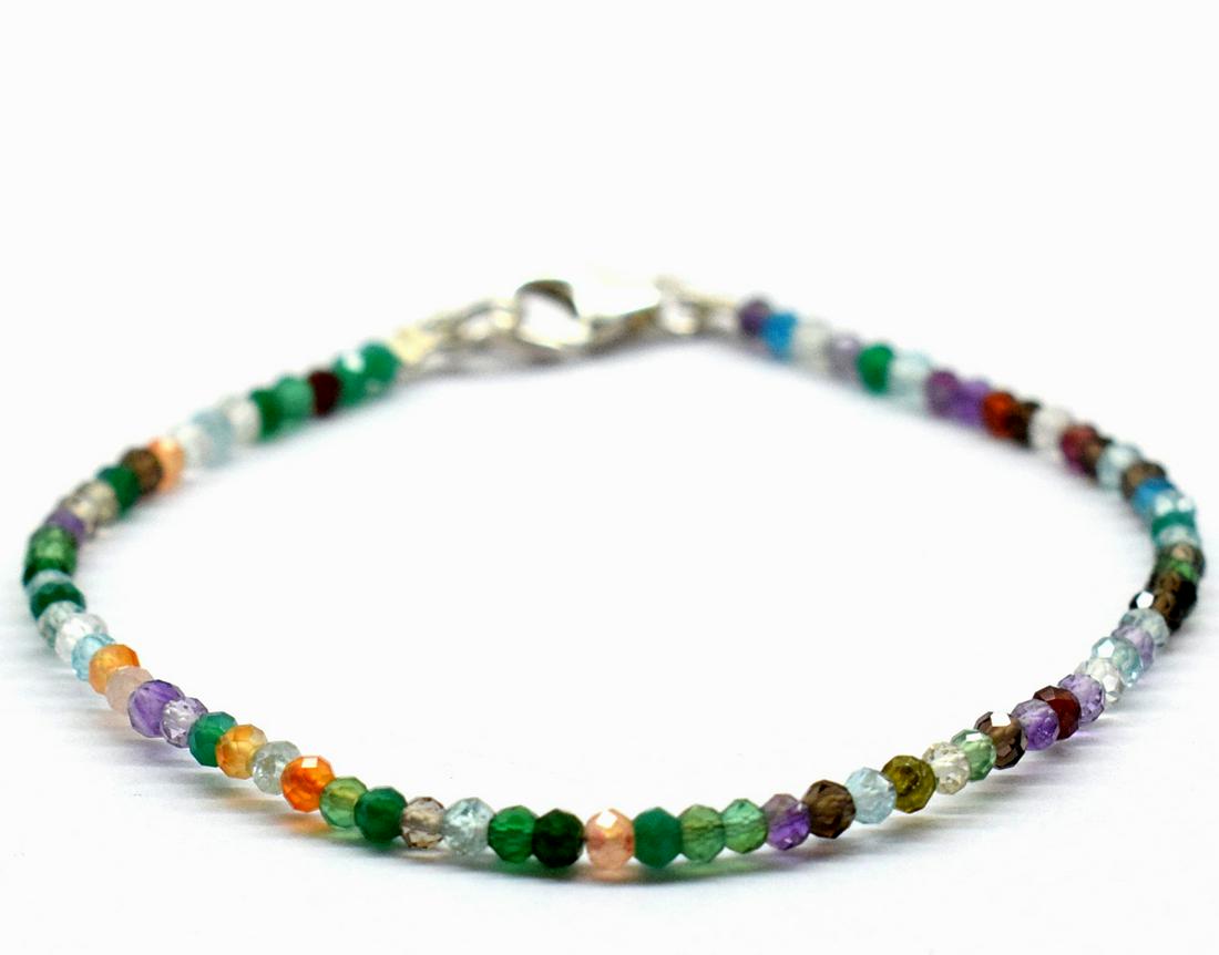 MULTI GEMSTONE BRACELET W/ 925 SILVER (1 of 5)