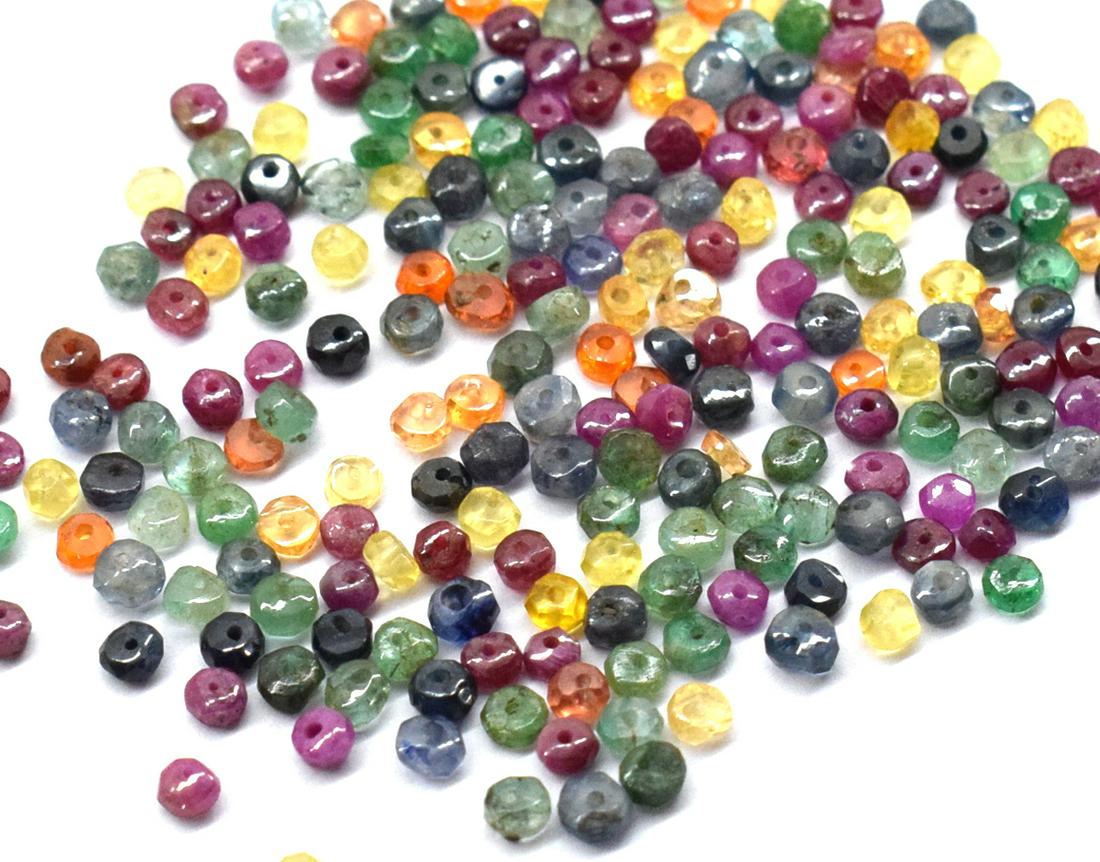 200 PIECES MULTI GEMSTONE - RONDELLE 2.5 - 3 mm - LOOSE (1 of 3)