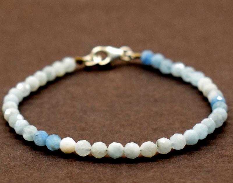 AQUAMARINE BRACELET W/ 925 SILVER (1 of 5)