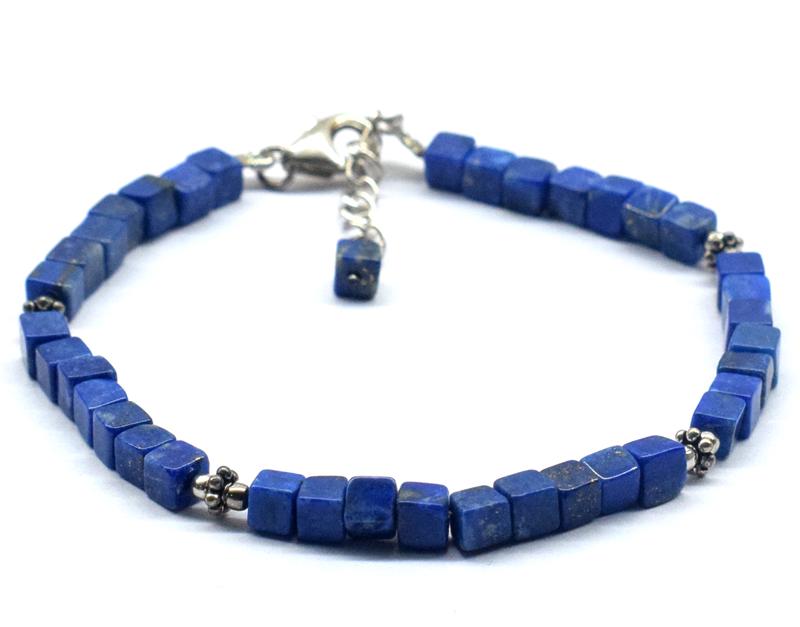 NATURAL LAPIS BRACELET W/ 925 SILVER (1 of 5)
