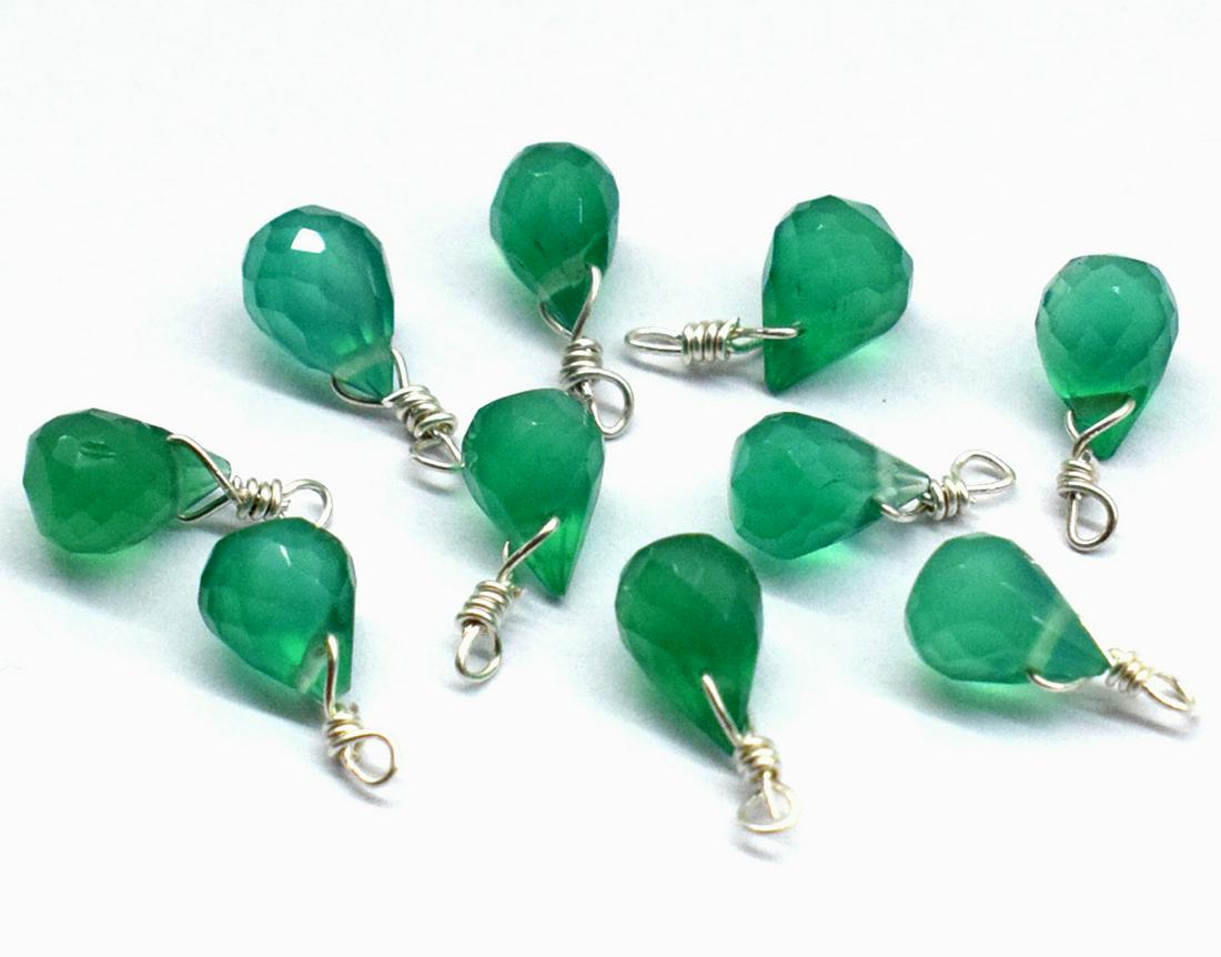 GREEN ONYX - BRIOLETTE - 925 SILVER LOOPS (1 of 3)