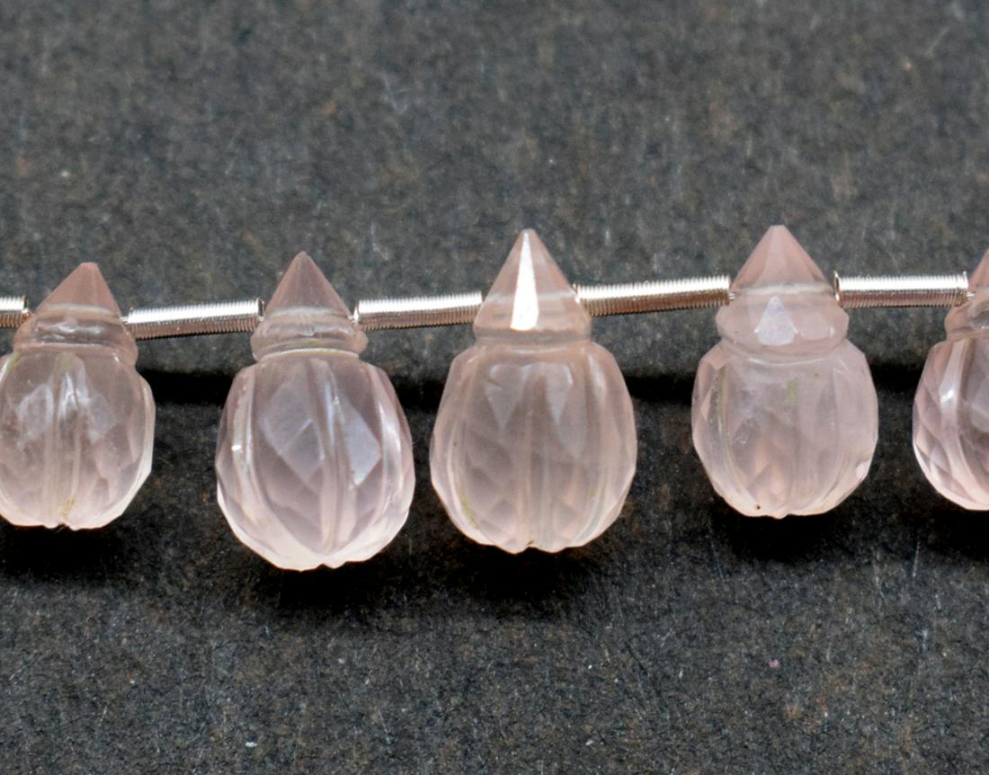ROSE QUARTZ - BRIOLETTE 5X8 mm - TASSEL (1 of 4)