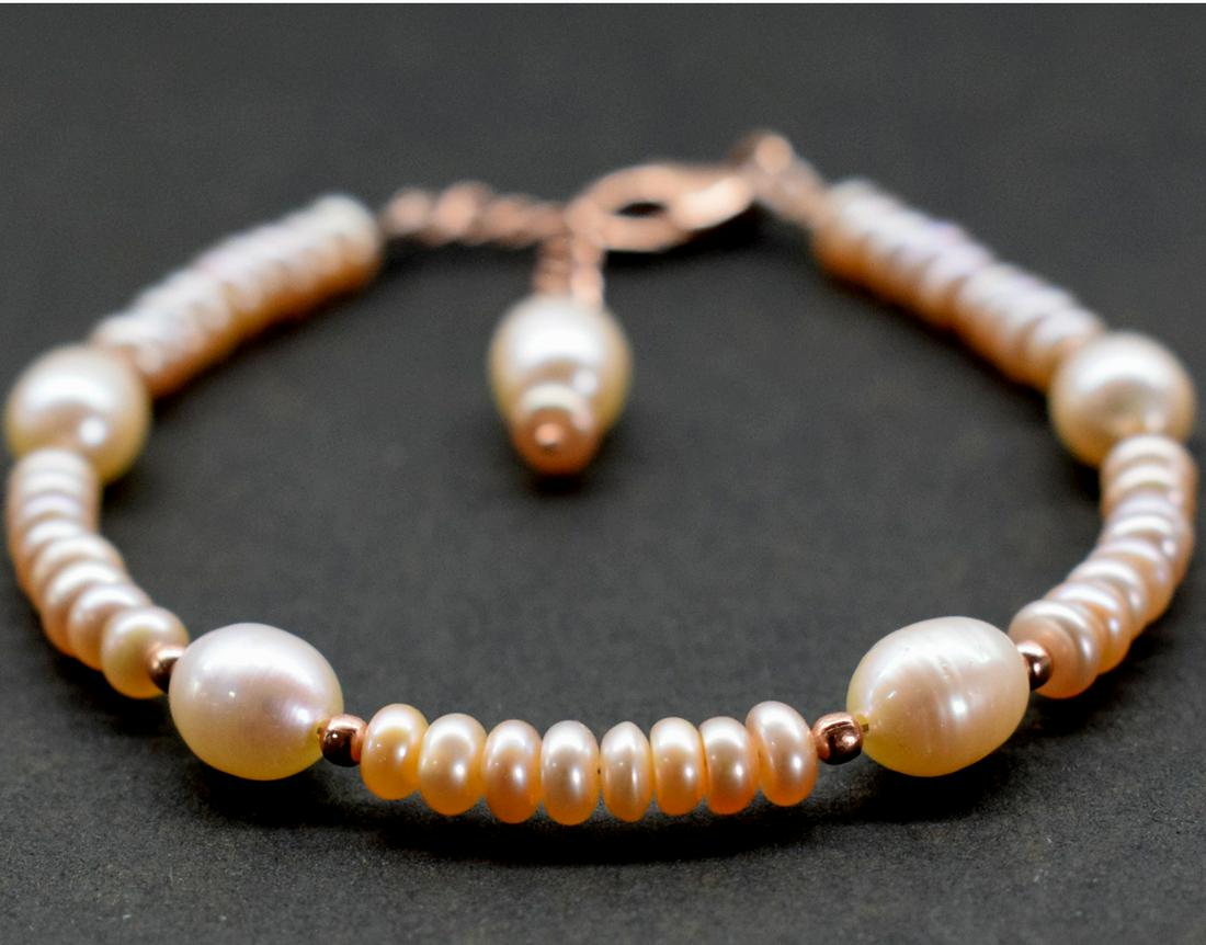 PEARL RONDELLE BRACELET W/ 925 SILVER (1 of 5)