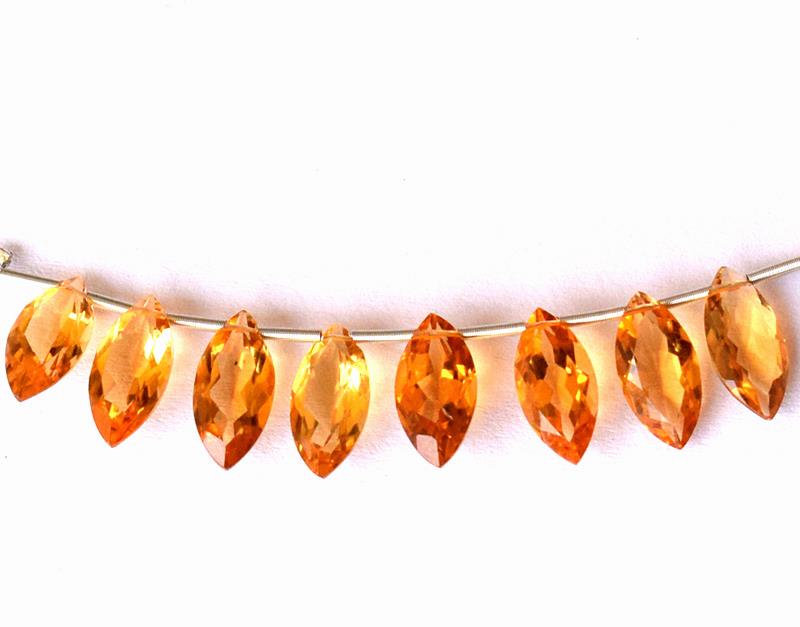 GOLDEN CITRINE - MARQUISE 6X12 mm - TASSEL: " TASSEL"- means the drilled pieces of gemstones are loosely attached with a wire , ideally you can use it to create of of a kind jewelry . STONE : NATURAL FINE GEM QUALITY CITRINE FACETED MARQUISE CU