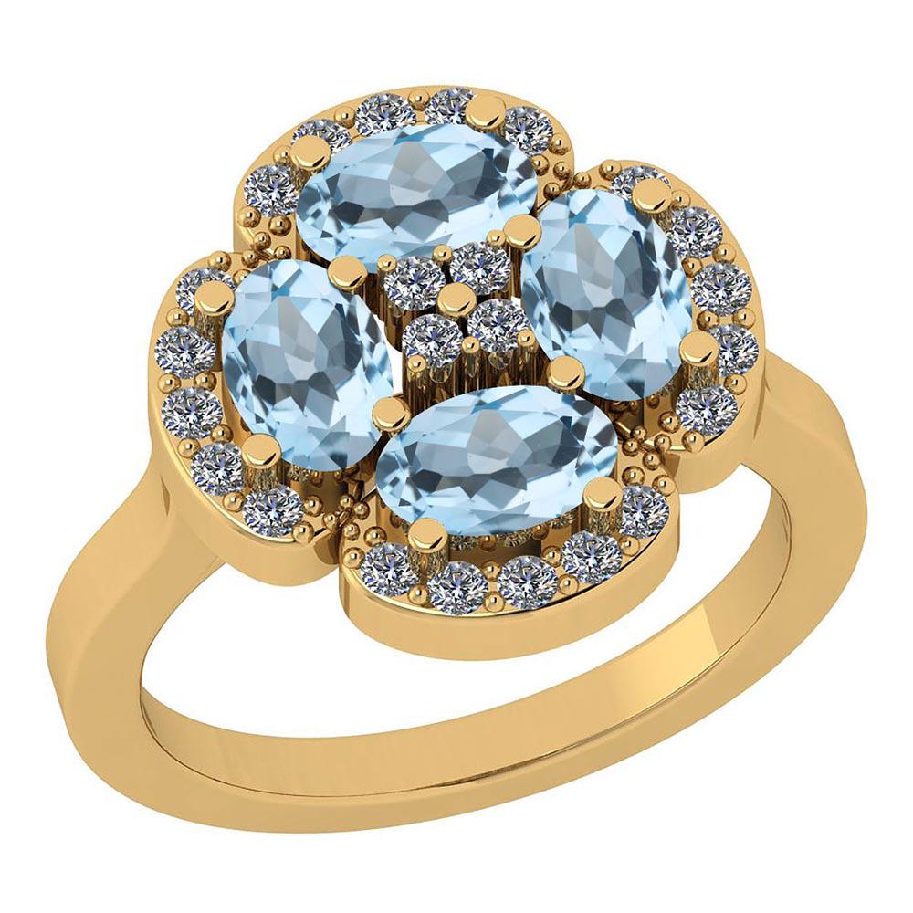 Certified 1.64 Ctw Blue Topaz And Diamond I1/I2 Vintage: Certified 1.64 Ctw Blue Topaz And Diamond I1/I2 Vintage Style Wedding/Anniversary Ring 14K Gold **|**|** Center Stone Approx Weight: 1.40 Ctw 4 Pc Oval Center Stone: Blue Topaz Center Stone Setting ; 