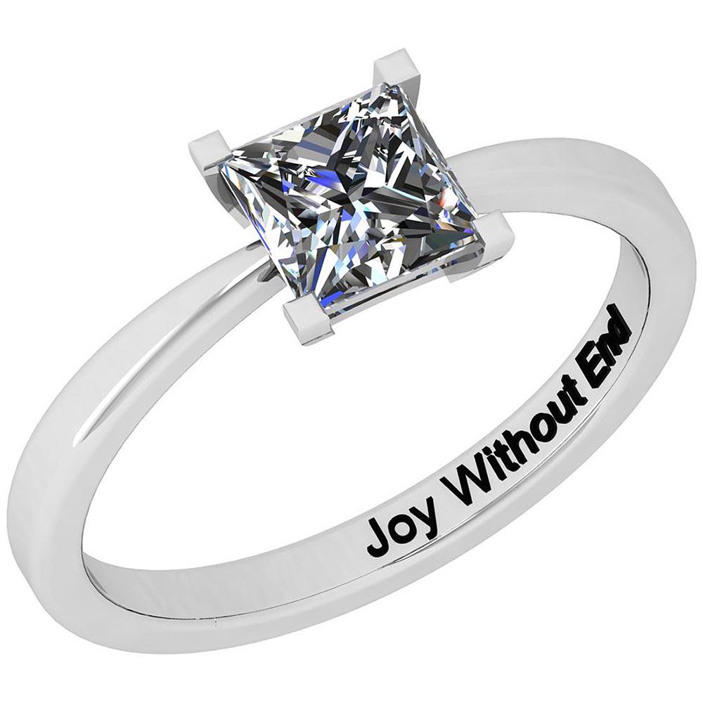 Certified 0.75 Ctw Diamond I1/I2 Valentine Style Specia: Certified 0.75 Ctw Diamond I1/I2 Valentine Style Special 14K White Gold Solitaire Ring **|**|** Diamond Stone Approx Weight: 0.75 Ctw (1 Pcs Princess) Center Stone Color: J-K Center Stone Clarity: I1/