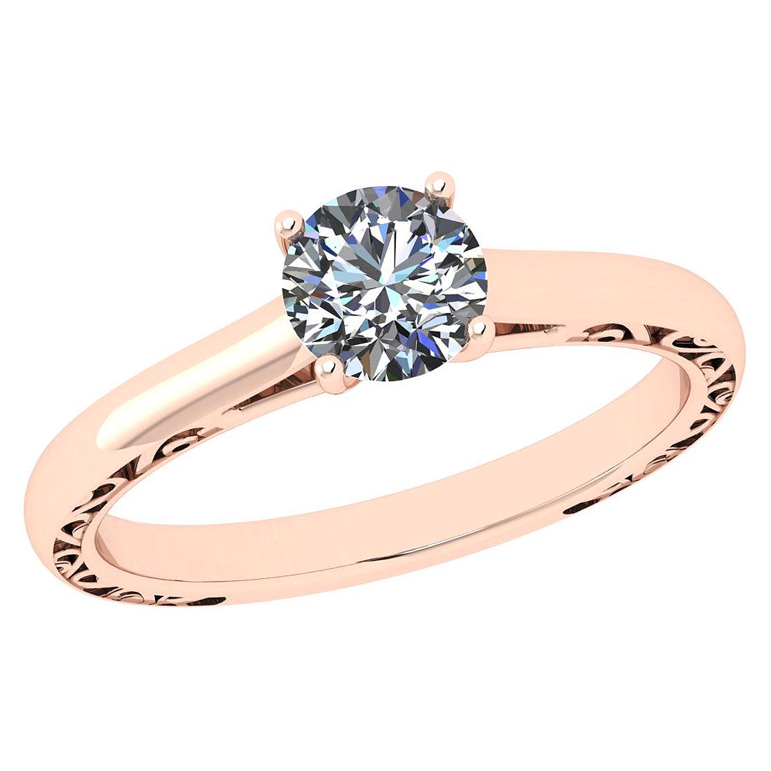 Certified Round 0.5 CTW G/I1 Diamond Solitaire Ring In: Certified Round 0.5 CTW G/I1 Diamond Solitaire Ring In 14K Rose Gold **|**|** Certified Round 0.5 CTW G/I1 Diamond Solitaire Ring In 14K Rose Gold #TLJ68601