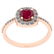 Certified 0.55 Ctw Ruby And Diamond VS/SI1 18K Rose Gol