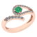 Certified 0.61 Ctw Emerald And Diamond SI2/I1 14K Rose