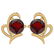 Certified 1.68 Ctw Garnet 14K Yellow Gold Stud Earrings