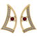 Certified 0.31 Ctw Garnet And Diamond I1/I2 14K Gold St