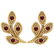 Certified 0.08 Ctw Garnet Stud Earrings 14K Yellow Gold