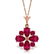 2.23 CTW 14K Solid Rose Gold Winter Ruby Necklace
