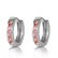 1.3 CTW 14K Solid White Gold Hoop Huggie Earrings Pink