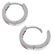 1.3 CTW 14K Solid White Gold Hoop Huggie Earrings Pink - 3