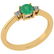 Certified 0.58 Ctw Emerald And Diamond I1/I2 14K Gold A