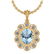 Certified 4.00 Ctw Blue Topaz and Diamond I1/I2 14K Gol