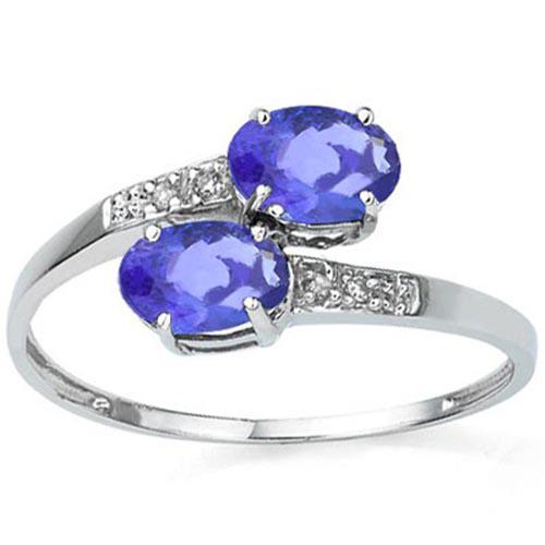 0.89 CTW TANZANITE & GENUINE DIAMOND (6 PCS) 10KT SOLID: 0.89 CTW TANZANITE & GENUINE DIAMOND (6 PCS) 10KT SOLID WHITE GOLD RING **|**|** 0.89 CTW TANZANITE & GENUINE DIAMOND (6 PCS) 10KT SOLID WHITE GOLD RING #TLJ57242