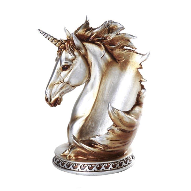 UNICORN WINE HOLDER: UNICORN WINE HOLDER **|**|** Approx Dims: 7 1/2in. x 6 1/8in. x 10 1/4in.Material: Cold Cast ResinDescription: Hand Painted #TLJ67412