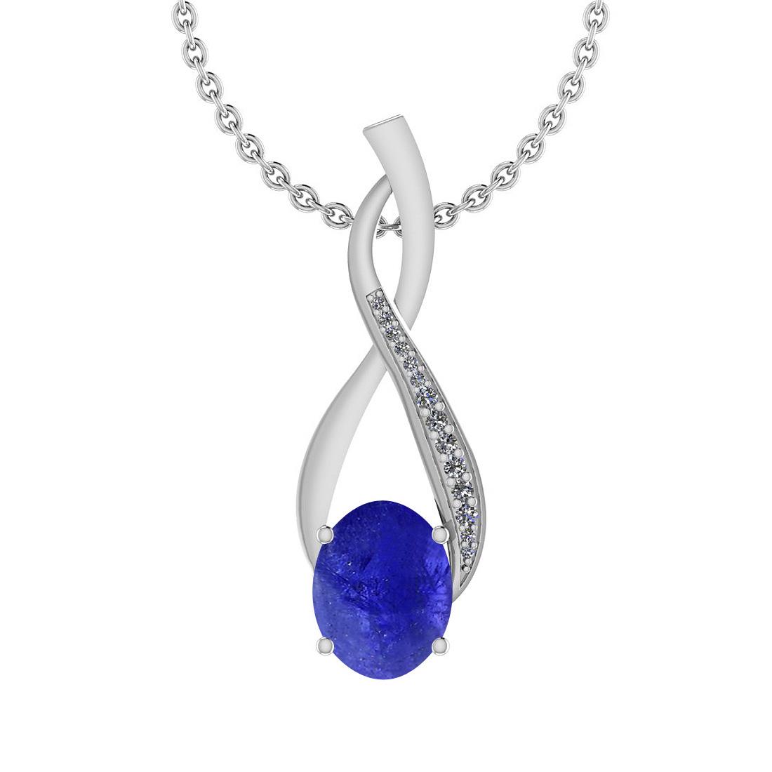 Certified 10.81 Ctw Tanzanite And Diamond VS/SI1 14K Wh: Certified 10.81 Ctw Tanzanite And Diamond VS/SI1 14K White Gold Pendant **|**|** Center Stone Approx Weight: 10.60 Ctw (1 pcs Oval Cabochon) Center Stone Color: Tanzanite Center Stone Setting: Prong S