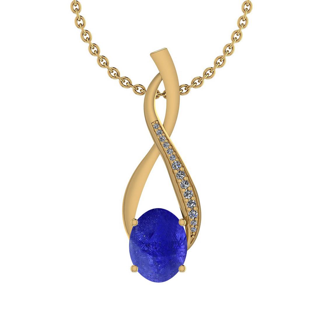 Certified 10.81 Ctw Tanzanite And Diamond VS/SI1 14K Ye: Certified 10.81 Ctw Tanzanite And Diamond VS/SI1 14K Yellow Gold Pendant **|**|** Center Stone Approx Weight: 10.60 Ctw (1 pcs Oval Cabochon) Center Stone Color: Tanzanite Center Stone Setting: Prong 