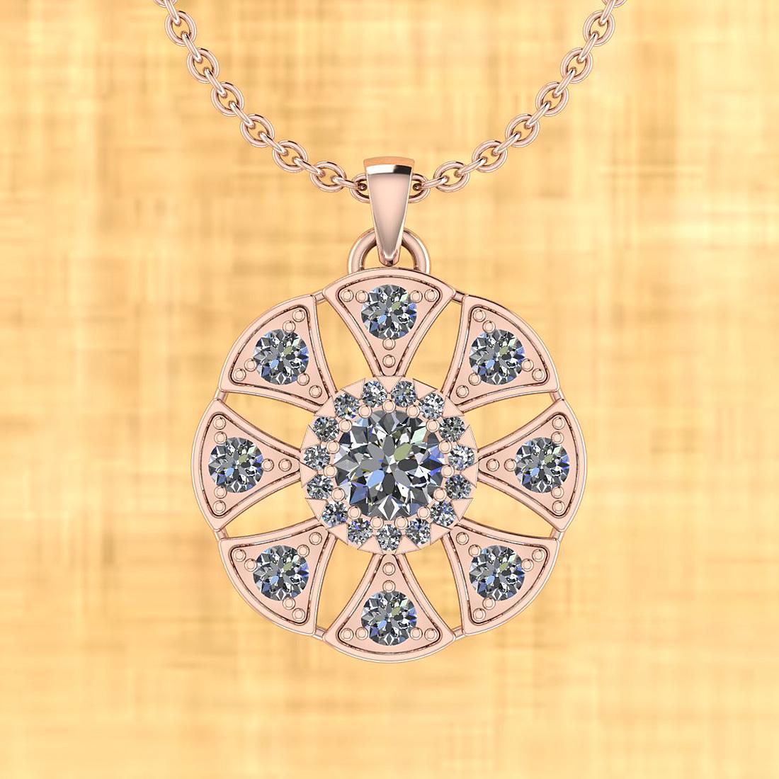 Certfied 1.61 Ctw Diamond SI2/I1 14K Rose Gold Pendant: Certfied 1.61 Ctw Diamond SI2/I1 14K Rose Gold Pendant Necklace **|**|** Diamond Stone Approx Weight: 1.00 Ctw (1 pcs Round) Center Stone Color: J-K Center Stone Clarity: SI2/I1 Center Stone Setting: 