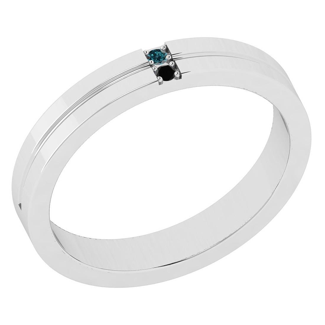 Certified 0.05 Ctw Treated Fancy Blue Black Diamond I2/: Certified 0.05 Ctw Treated Fancy Blue Black Diamond I2/I3 14K White Gold Band Ring **|**|** Diamond Stone Weight: 0.05 Ct (2 pcs Round) Diamond Color: Treated Fancy Blue Black Diamond Stone Setting: P