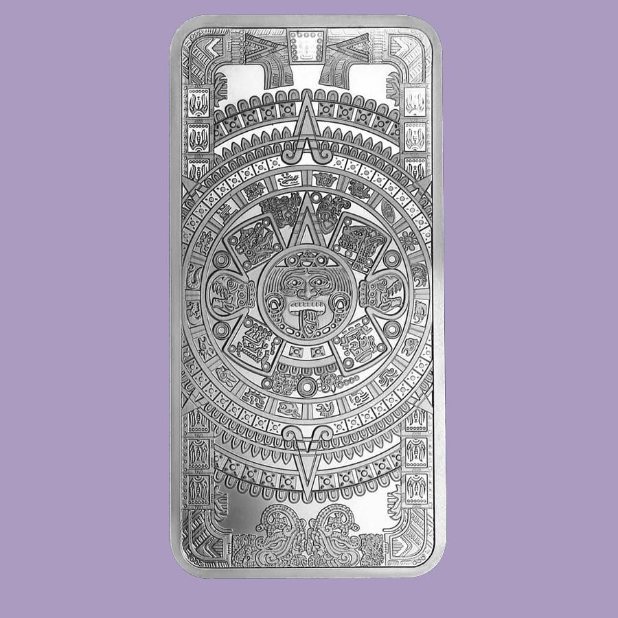 10 oz Silver Bar - Aztec Calendar: 10 oz Silver Bar - Aztec Calendar **|**|** 10 oz Silver Bar - Aztec Calendar #TLJ99742