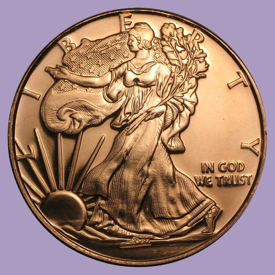 1 oz Copper Round - Walking Liberty: 1 oz Copper Round - Walking Liberty **|**|** 1 oz Copper Round - Walking Liberty #TLJ91679