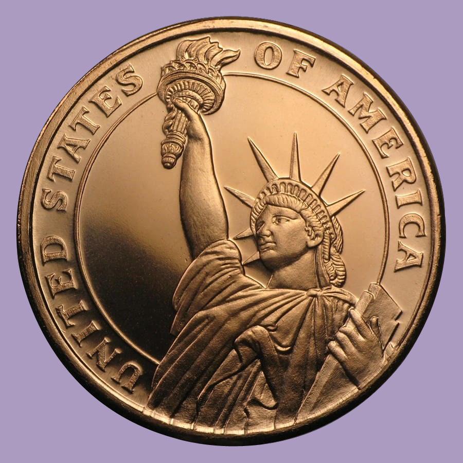 1 oz Copper Round - Statue of Liberty: 1 oz Copper Round - Statue of Liberty **|**|** 1 oz Copper Round - Statue of Liberty #TLJ91689