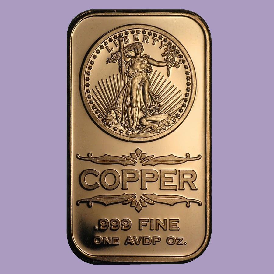 1 oz Copper Bar - Front Walking Liberty: 1 oz Copper Bar - Front Walking Liberty **|**|** 1 oz Copper Bar - Front Walking Liberty #TLJ91713