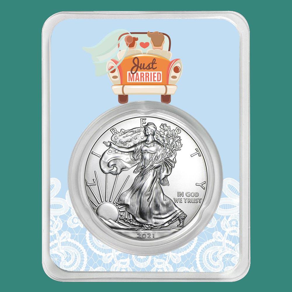 2021 1 oz Silver American Eagle - Just Married Honeymoo: 2021 1 oz Silver American Eagle - Just Married Honeymoon **|**|** 2021 1 oz Silver American Eagle - Just Married Honeymoon #TLJ15497