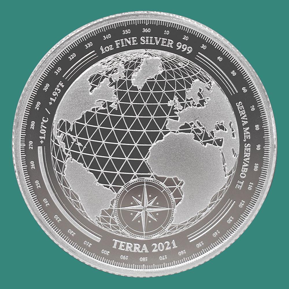 2021 Tokelau 1 oz Silver $5 Terra BU: 2021 Tokelau 1 oz Silver $5 Terra BU **|**|** 2021 Tokelau 1 oz Silver $5 Terra BU #TLJ15515