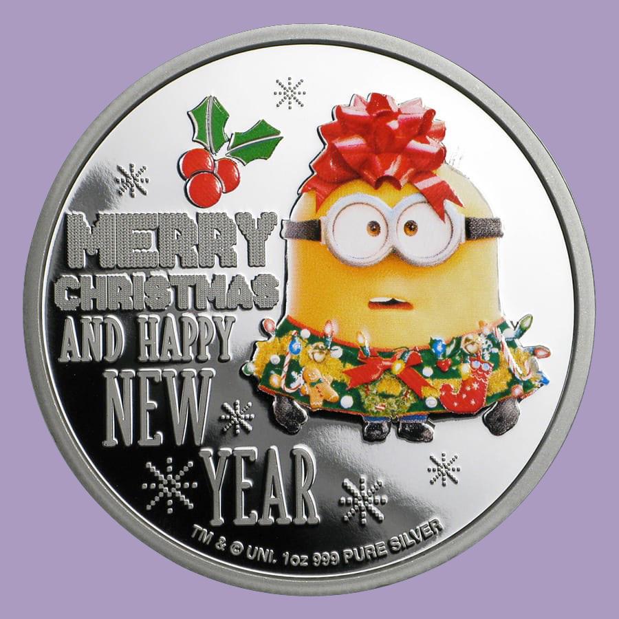 2019 Niue 1 oz Silver $2 Despicable Me: Christmas Minio: 2019 Niue 1 oz Silver $2 Despicable Me: Christmas Minion Proof **|**|** 2019 Niue 1 oz Silver $2 Despicable Me: Christmas Minion Proof #TLJ99721