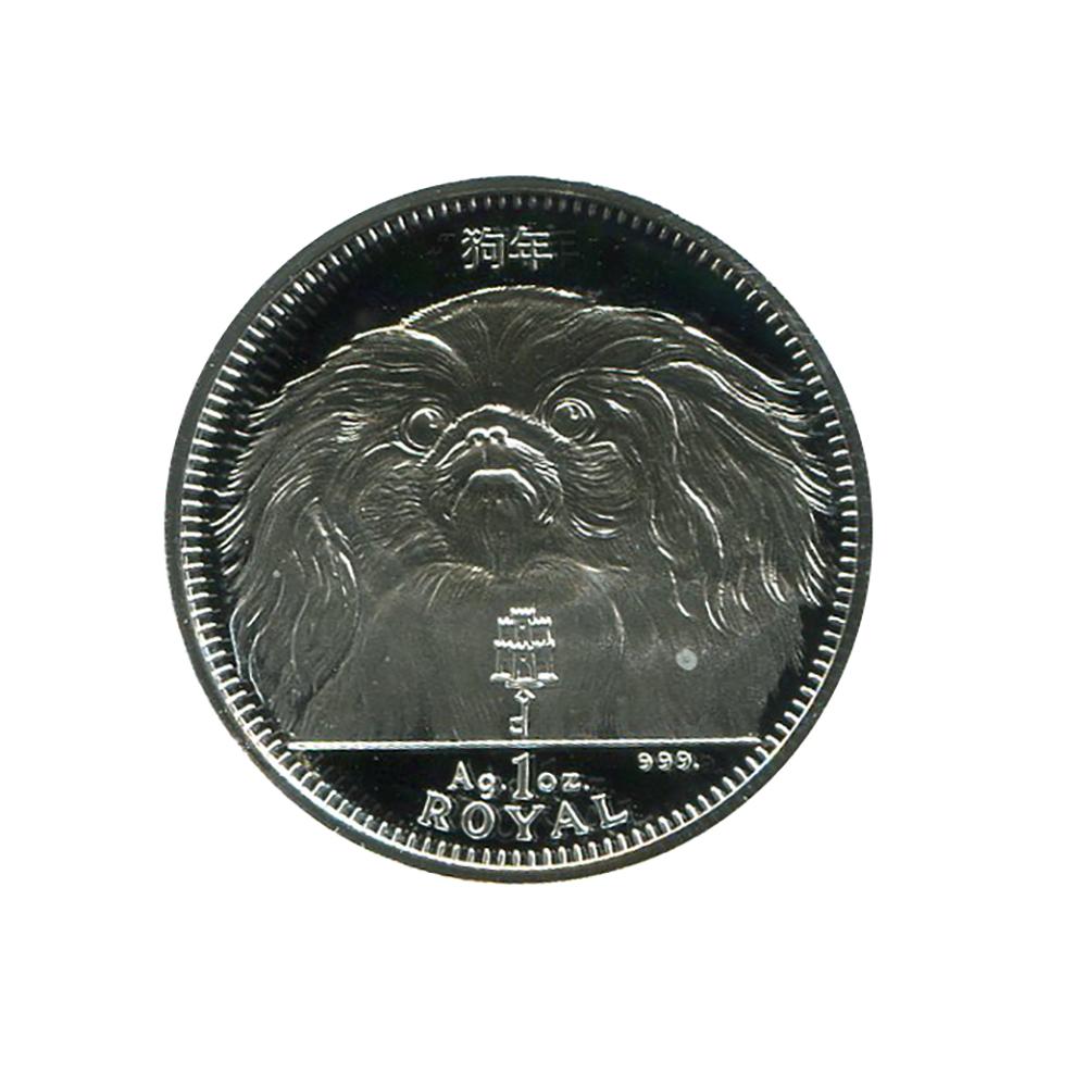Gibraltar One Ounce Royal Silver Crown 1994 Pekingese: Gibraltar One Ounce Royal Silver Crown 1994 Pekingese -- Gibraltar One Ounce Royal Silver Crown 1994 Pekingese #TLJ20112