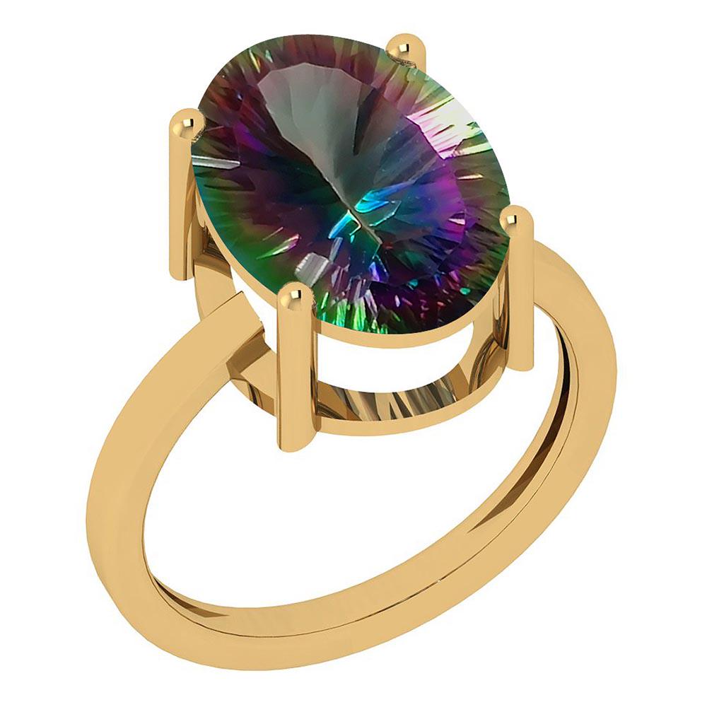 Certified 5.30 Ctw Mystic Quartz 10K Yellow Gold Solita: Certified 5.30 Ctw Mystic Quartz 10K Yellow Gold Solitaire Ring -- Color Stone Approx Weight: 5.30 Ctw (1 pcs Oval) Center Stone Color: Mystic Quartz Center Stone Setting: Prong Metal Approx Weight: 3