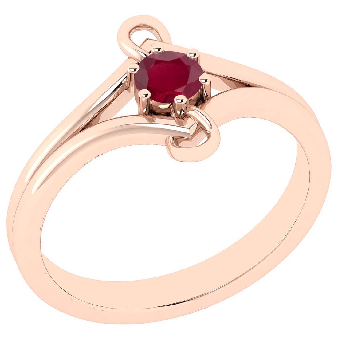 Certified 0.25 Ctw Ruby 14K Rose Gold Solitaire Ring: Certified 0.25 Ctw Ruby 14K Rose Gold Solitaire Ring -- Color Stone Approx Weight: 0.25 Ctw (1 Pcs Round) Center Stone Color: Ruby Center Stone Setting: Prong Metal Approx Weight: 2.50 Gram 14K Rose G